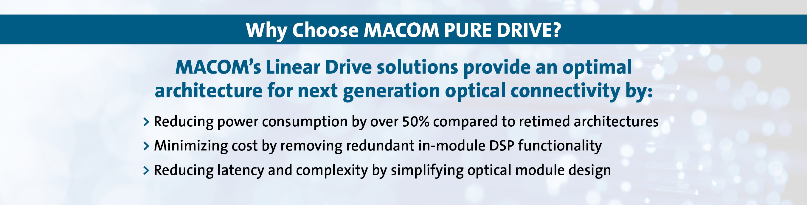 PURE DRIVE™ Linear Drive Optical Solutions